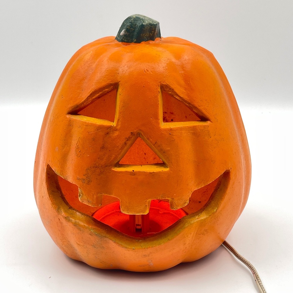 Vintage 1998 Paper Magic Group Halloween Jack O Lantern Blow Mold Light Up 9.5in - Picture 2 of 6
